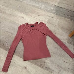 Rose/mauve Ribbed Women's Top